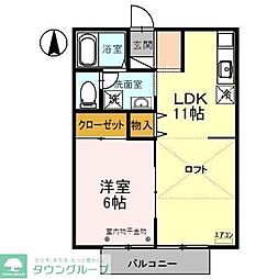 レディアンス熊谷 1LDKの間取図画像