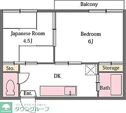 フォーブル斉藤 2DKの間取図画像