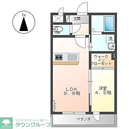 フォレストタウン2 1LDKの間取図画像