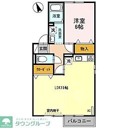 エメラルド 1LDKの間取図画像