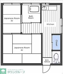 コーポホンダ2 2Kの間取図画像