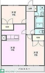 ハスヤマC 2LDKの間取図画像
