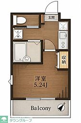 グレイス雷電 1Kの間取図画像