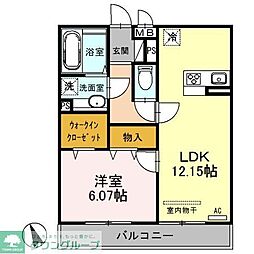 グレイススクエア 1LDKの間取図画像