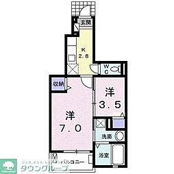 グランベルテ5 2Kの間取図画像