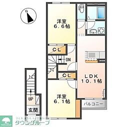 ヴェルジュみのやま 1LDKの間取図画像