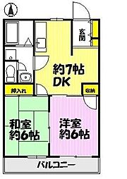ヴィアーレF 2DKの間取図画像