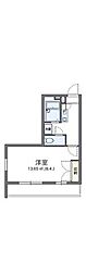 レオパレスゴールドレジデンスサニーヴィレッジ 1Kの間取図画像