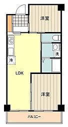 シーザーレジデンス福生 2LDKの間取図画像