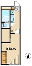 レオパレス壱番橋 1Kの間取図画像