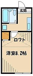 三和コーポ 1Kの間取図画像