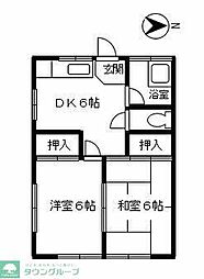 風鈴館 2DKの間取図画像