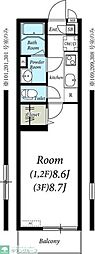 リブリ-SunTown 1Kの間取図画像