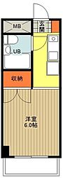 パラドール散田 1Kの間取図画像