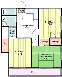 木下マンション 3DKの間取図画像