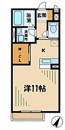 ヴィクトワール ワンルームの間取図画像