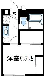 レオパレスフローラA・I 1Kの間取図画像