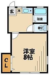 ドーム多摩E 1DKの間取図画像