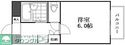 共立リライアンス豊田B棟 1Kの間取図画像