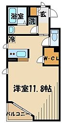 ホワイトキューブ1 ワンルームの間取図画像