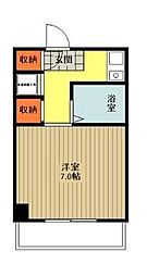 JR中央線 八王子駅 徒歩14分の賃貸マンション 4階1Kの間取り