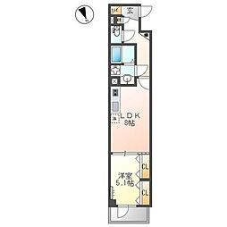 JR中央線 西八王子駅 徒歩11分の賃貸マンション 3階1LDKの間取り