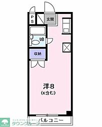 ウインク松木 ワンルームの間取図画像