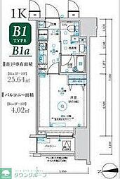 京王線 京王八王子駅 徒歩3分の賃貸マンション 2階1Kの間取り