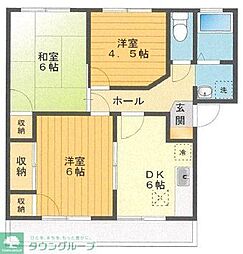 ヴィラ・クレール 1階3DKの間取り