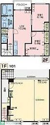 ガレージ上中野 2LDKの間取図画像