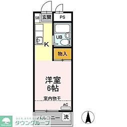 グリーンハイム桜塚 ワンルームの間取図画像