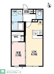 robot home 矢部 1LDKの間取図画像