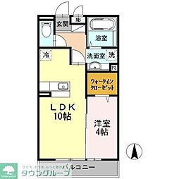 ラ・プランタン北野 1LDKの間取図画像