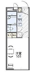 レオパレスアムリタ 1Kの間取図画像