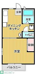 メゾン・アルテミスB館 1DKの間取図画像