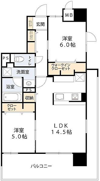 ラフェリーチェ難波 ｜大阪府大阪市中央区日本橋2丁目(賃貸マンション2LDK・6階・62.03㎡)の写真 その2