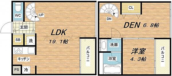 セイワ南堀江リバーレジデンスEAST ｜大阪府大阪市西区南堀江1丁目(賃貸マンション1SLDK・6階・66.95㎡)の写真 その2