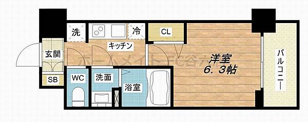 プレサンス大手前ピリオド ｜大阪府大阪市中央区内淡路町1丁目(賃貸マンション1K・8階・22.33㎡)の写真 その2