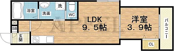 センターポート ｜大阪府大阪市城東区中浜1丁目(賃貸アパート1LDK・1階・31.10㎡)の写真 その2