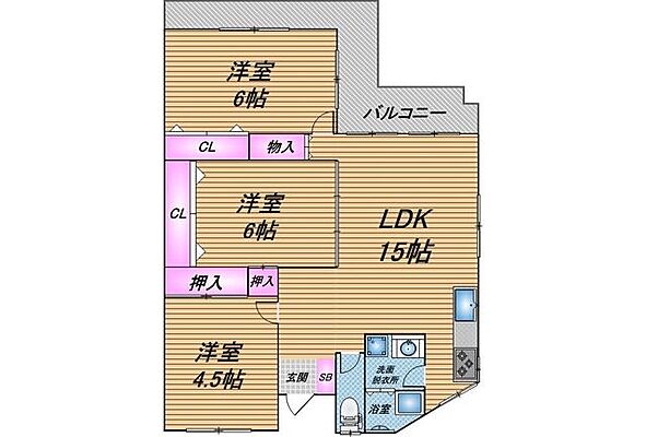 間取り ゴールドキャッスル浦添 6階/-