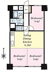 新武蔵野スカイハイツ 1LDKの間取図画像