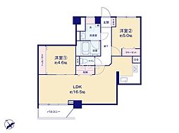 芦名橋ハイツ 2LDKの間取図画像