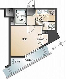 エンクレスト平尾 1Kの間取図画像