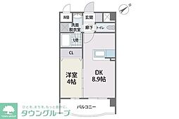 SーFORT箱崎東 11階1LDKの間取り
