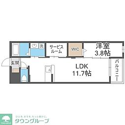LIFEFIELD日佐 3階1SLDKの間取り