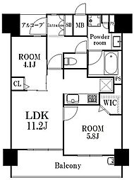 JR鹿児島本線 南福岡駅 徒歩4分の賃貸マンション 4階2LDKの間取り