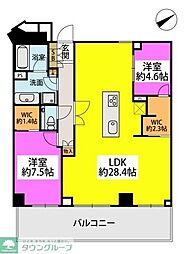 ザ・パークハウス福岡タワーズEAST 2LDKの間取図画像