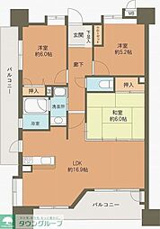 サンリヤン薬院 3LDKの間取図画像