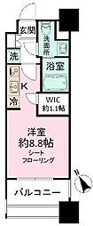 パークアクシス福岡県庁前 ワンルームの間取図画像