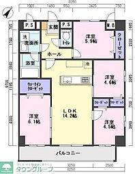プランドール平尾駅前 4LDKの間取図画像